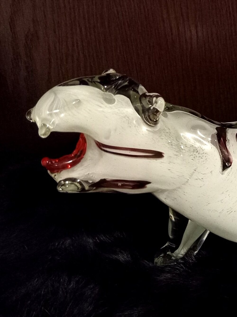 RARE FIND: VINTAGE HANDBLOWN GLASS TIGER 14"